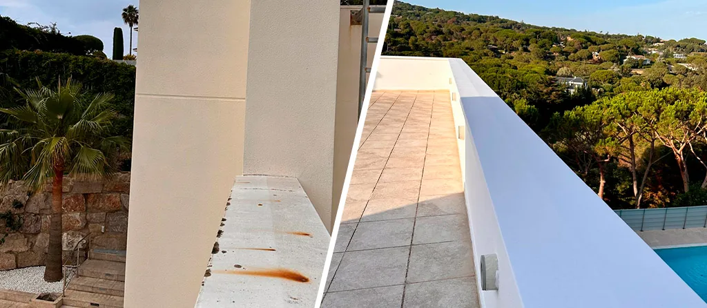 Renovación de fachada con antimoho y pintura acrílica